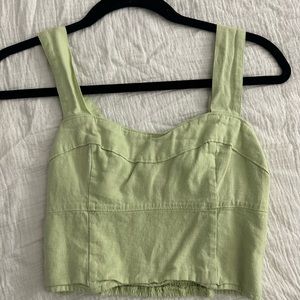 Abercrombie Green Linen Crop Top